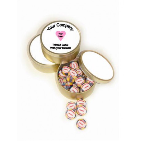 Travel Tins Containing Personalised Rock Sweets