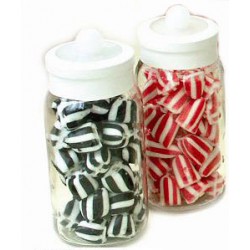 Conference Glass Jar Containing Coloured Humbugs