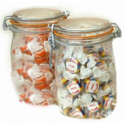 1 Litre Preserve Jars Containing Personalised Rock Sweets