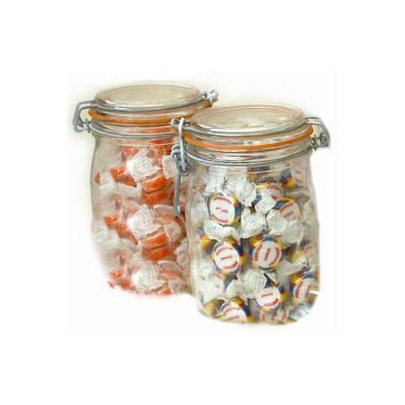 1 Litre Preserve Jars Containing Personalised Rock Sweets